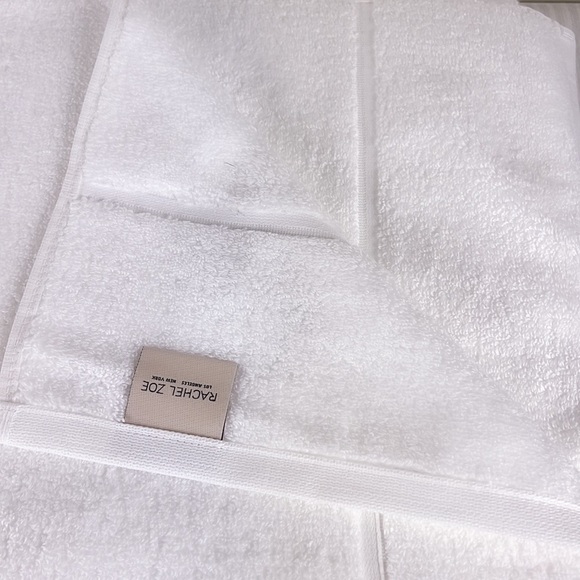 Rachel Zoe Bath Towel Set White 2 PCS Cotton Modal NEW - Picture 5 of 13
